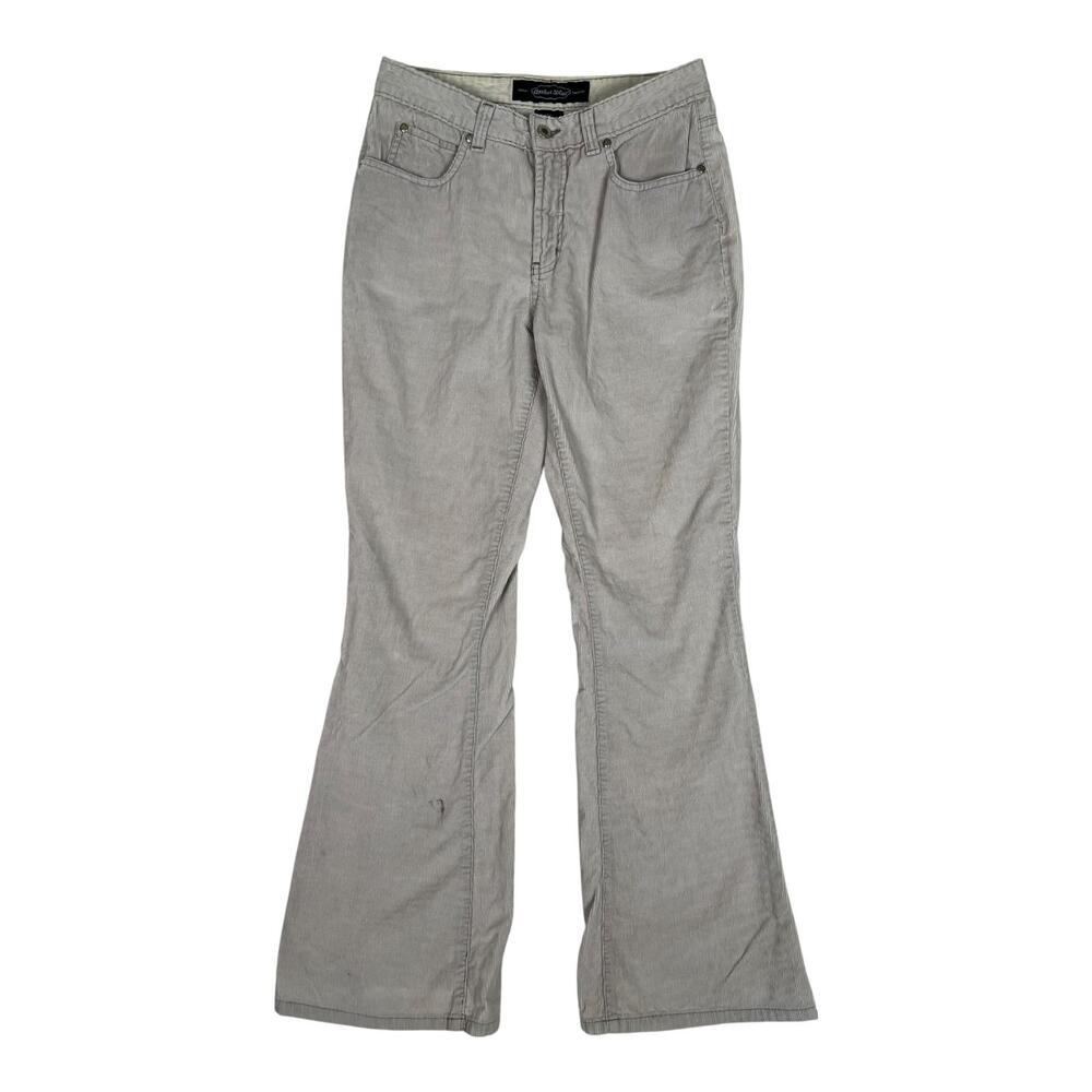 Vintage Anchor Blue Pants Women's 7 Beige Corduroy Bootcut Khakis Y2K